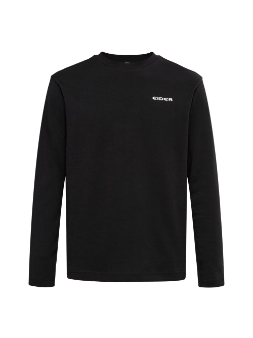RIDGE (Ridge) Men's Long Sleeve Graphic Round T-Shirt_Black