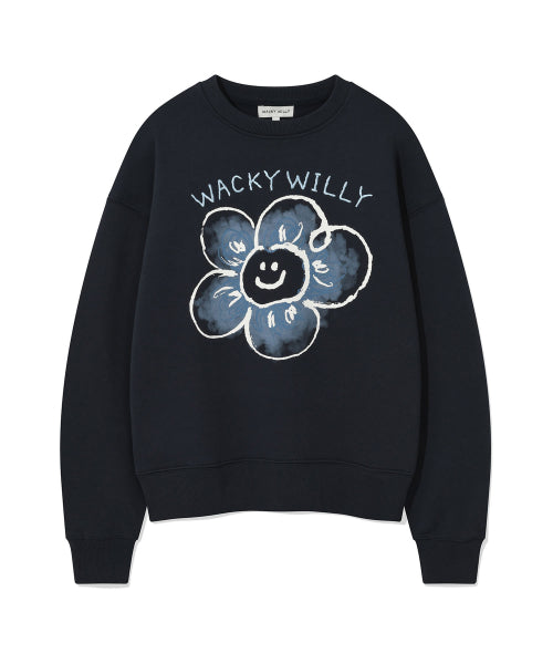 [25FW] Women's Big Lily Graphic Sweatshirt Navy