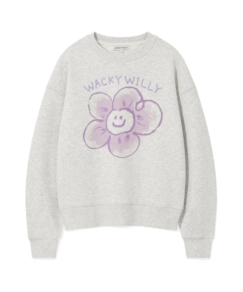 [25FW] Women's Big Lily Graphic Sweatshirt Light Gray
