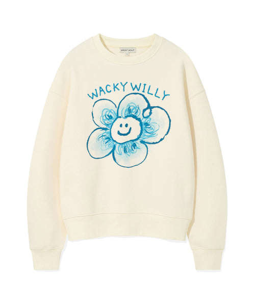 [25FW] Women's Big Lily Graphic Sweatshirt Cream
