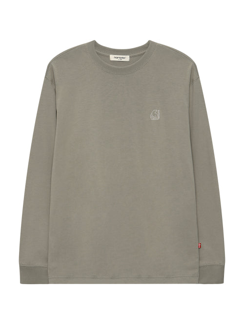 Big Polar Bear Bag Long Sleeve T-shirt - U_Light Khaki