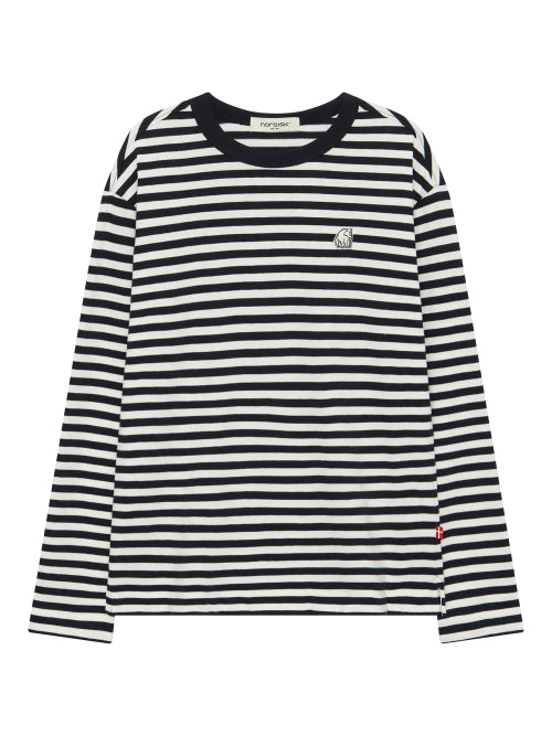 Stripe Long Sleeve T-shirt - W_Navy