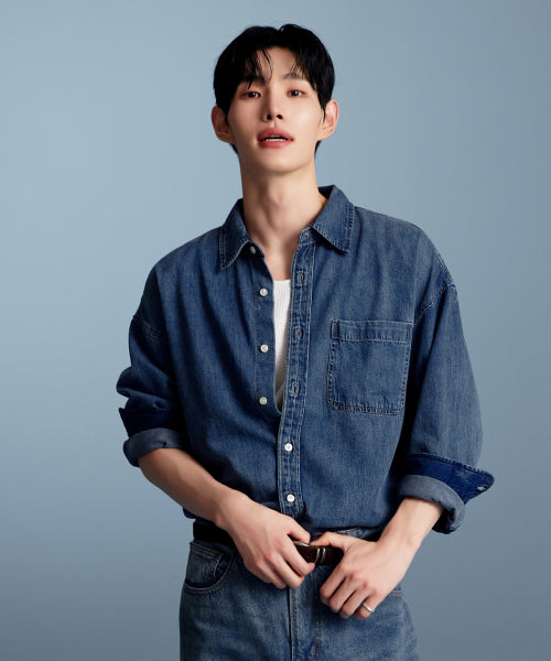 denim oversized fit shirt_SPYJF49C01