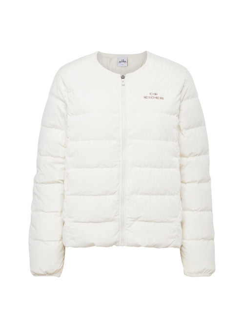 POP Basic Women's Slim Quilting Down Jacket_Cream