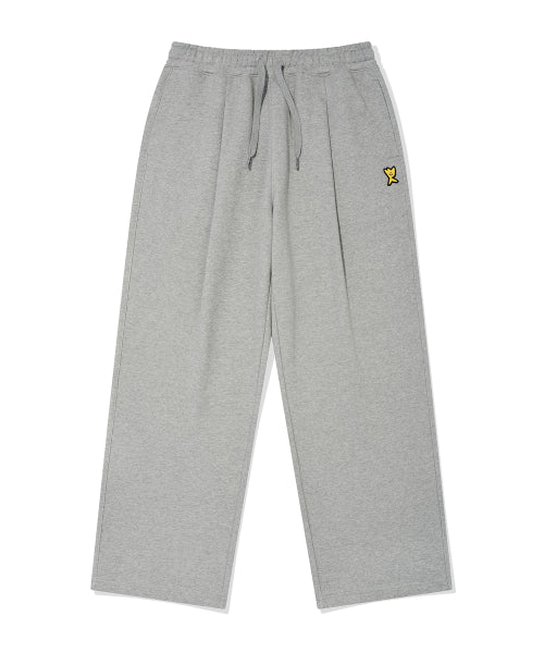 One-tuck wide sweat pants gray