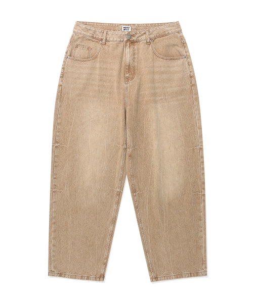 Balloon fit denim pants beige