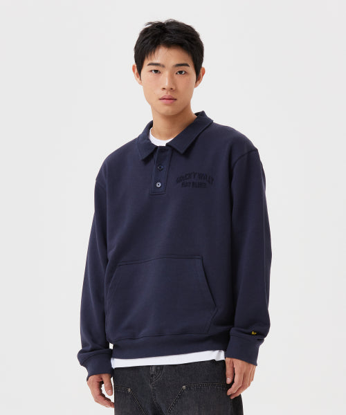 Graphic logo collar sweatshirt navy