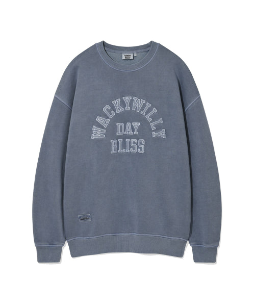 typo graphic pigment sweatshirt blue
