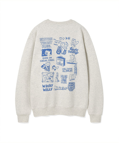 Backprinted lettering sweatshirt light gray