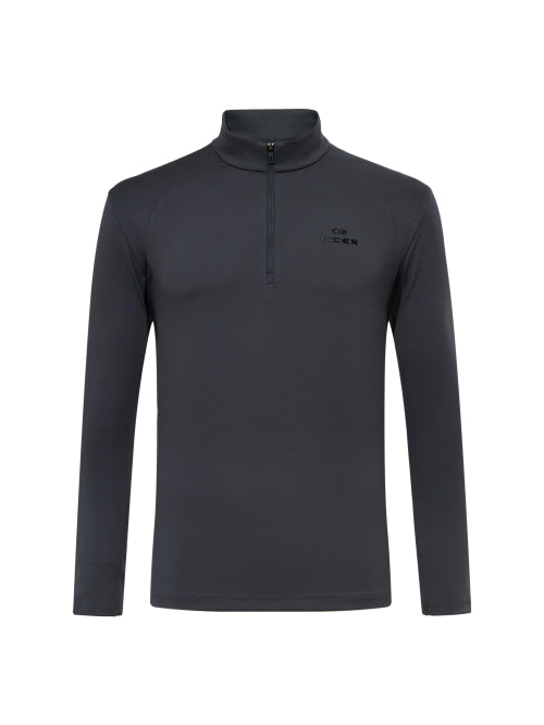 BASIC (Basic) Men's Long-Sleeved Zip-Up T-shirt_Dark Gray