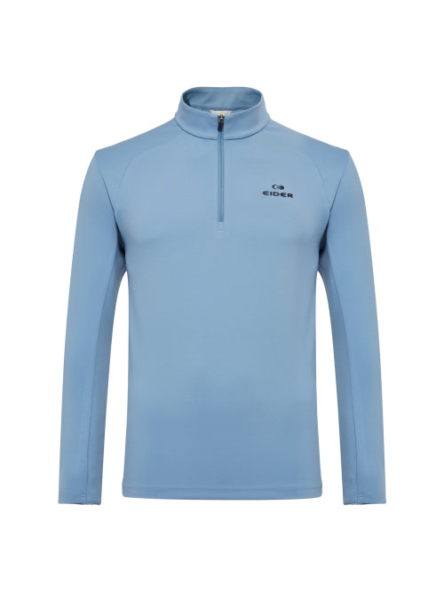 BASIC (Basic) Men's Long-Sleeved Zip-Up T-Shirt_URBAN BLUE
