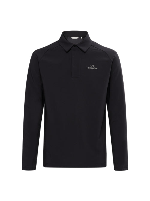 WEATHER FLEX (Wether Flex) Men's Hybrid Polo T-Shirt_Black