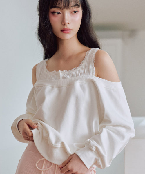 Kelsey Layered Sweatshirt [WHITE]