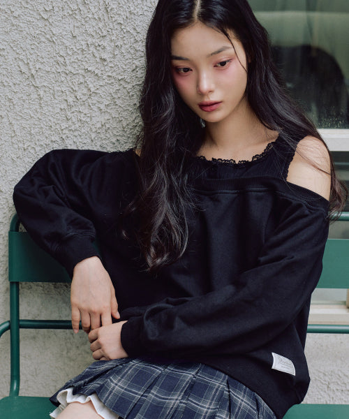 Kelsey Layered Sweatshirt [BLACK]
