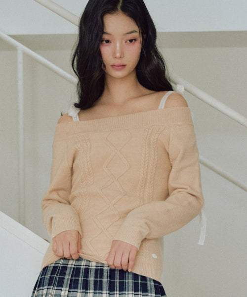 Rudy Off-Shoulder Knit [CARAMEL]