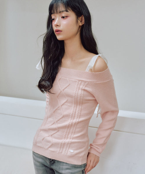 Rudy Off-Shoulder Knit [PINK]