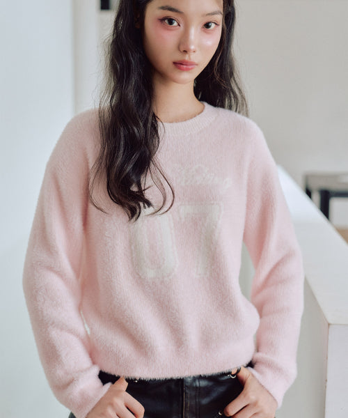 07 Graphic Hairy Sweatshirt [PINK]