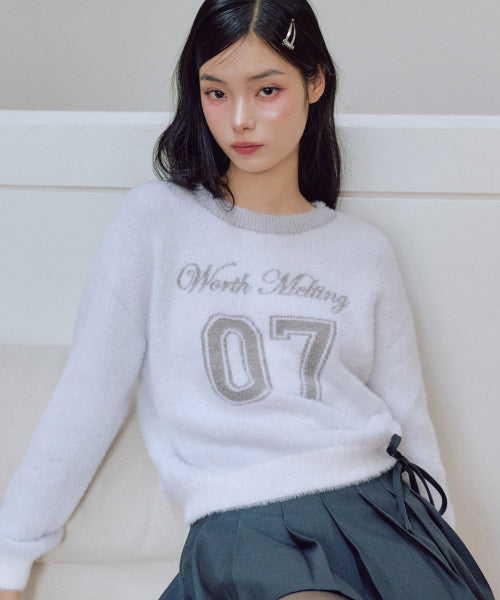 07 Graphic Hairy Sweatshirt [LIGHT GREY]