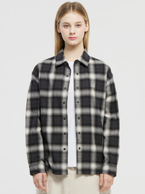 Flannel Checkered Shirt - U_Black