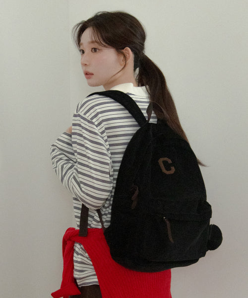 C Logo Corduroy Backpack