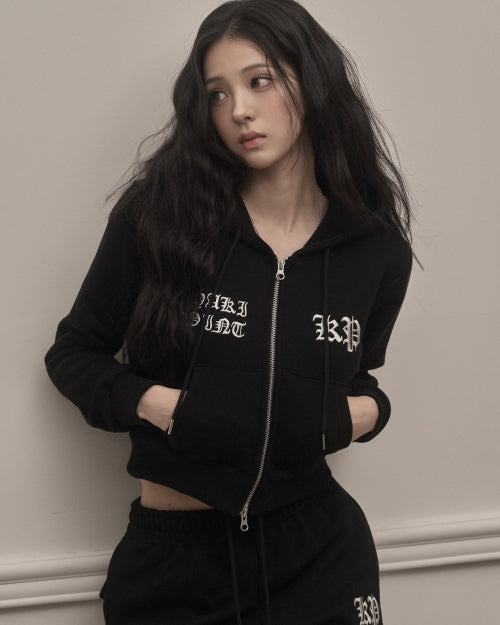 Chrome Hood Zip-up (black)