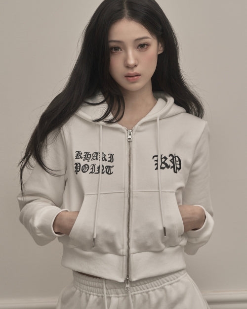 Chrome Hood Zip-up (white)