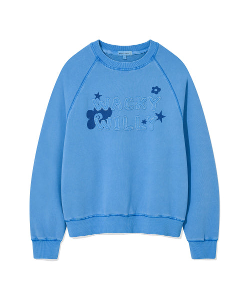 Women's Pigment Applique Sweatshirt Blue