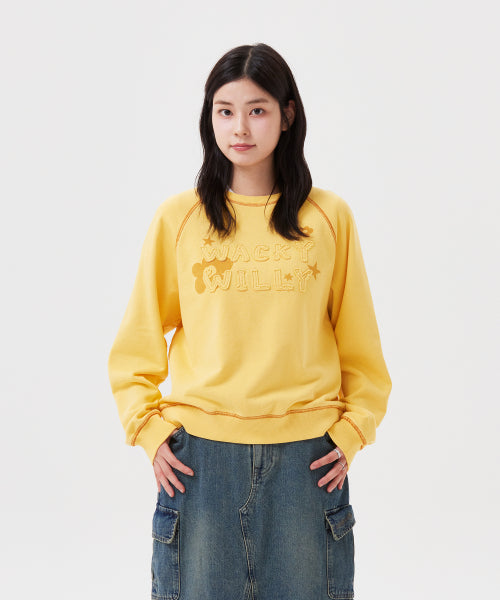 Women's Pigment Applique Sweatshirt Yellow