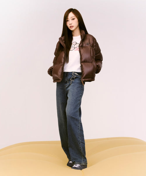 Women's Semi-Wide Denim Pants Blue
