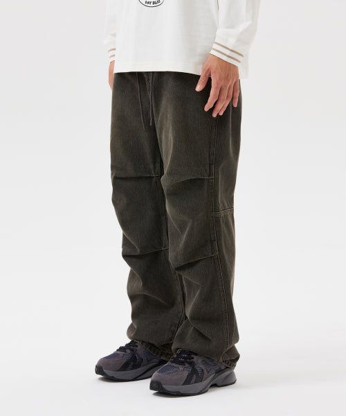 Parasuit denim pants green