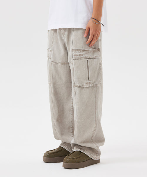 cargo denim pants khaki