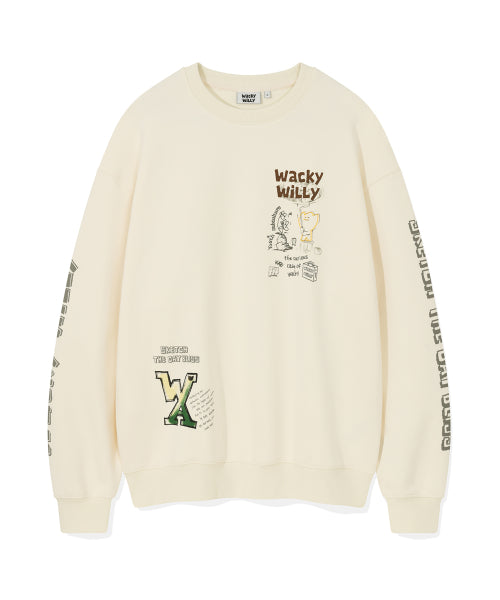 Spray graphic sweatshirt cream