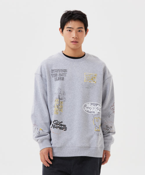 Graphic print sweatshirt gray