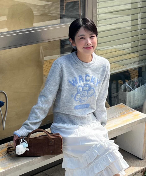 Women's Big Lily Graphic Pullover Light Gray