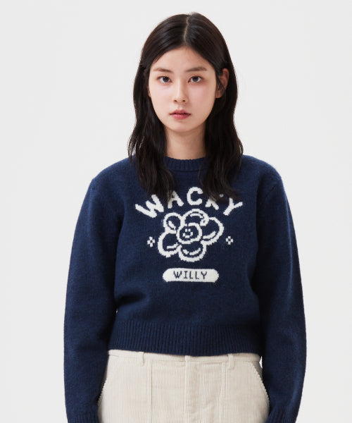 Women's Big Lily Graphic Pullover Dark Navy