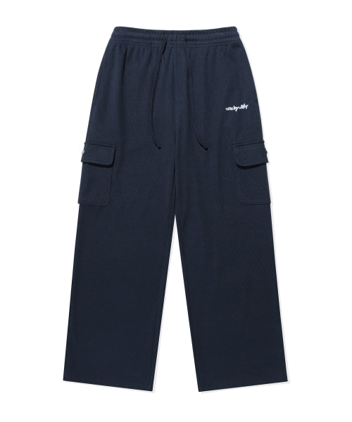 Women's Wide Fit Cargo Knit Like Pants Dark Navy