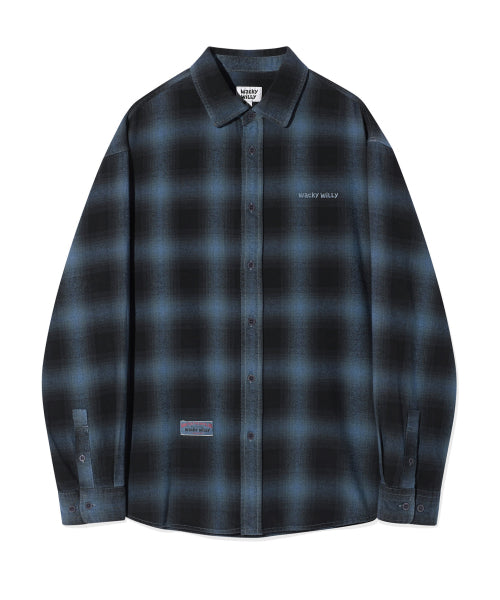 Dying Checkered Shirt Navy