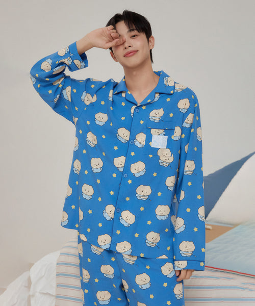 [Crunchy Bear] Crunchy Long-Sleeved Pajamas (BLUE)_SPPF49U03