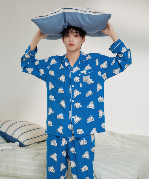 [A dishonest tiger] Rolling around Fatty Long Sleeve Pajamas (NAVY)_SPPF49U09