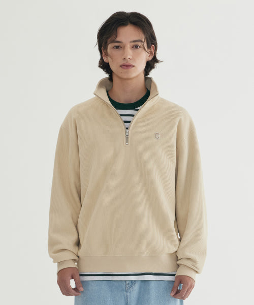 SMALL C LOGO CORDUROY HALF-ZIP