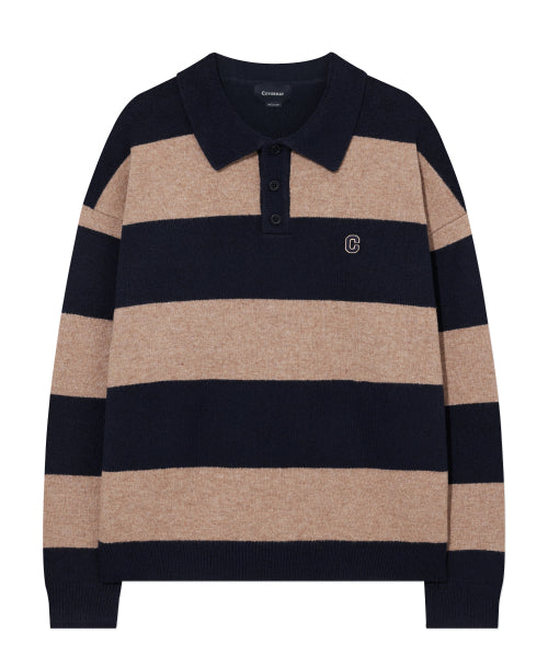 STRIPE COLLAR KNIT