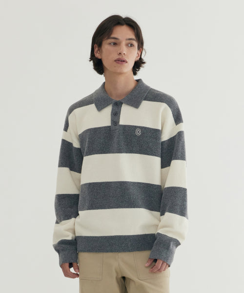 STRIPE COLLAR KNIT