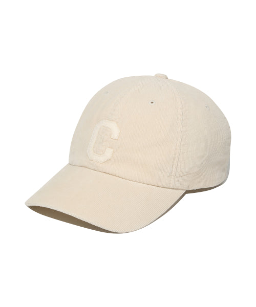 COZY FIT C LOGO APPLIQUE CORDUROY BALL CAP