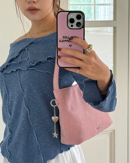 Suede Shoulder Bag Cocoa Mob Pink FLOTFA3B09