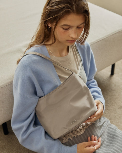 Nylon Shoulder Bag Gray FLOTFA3B06