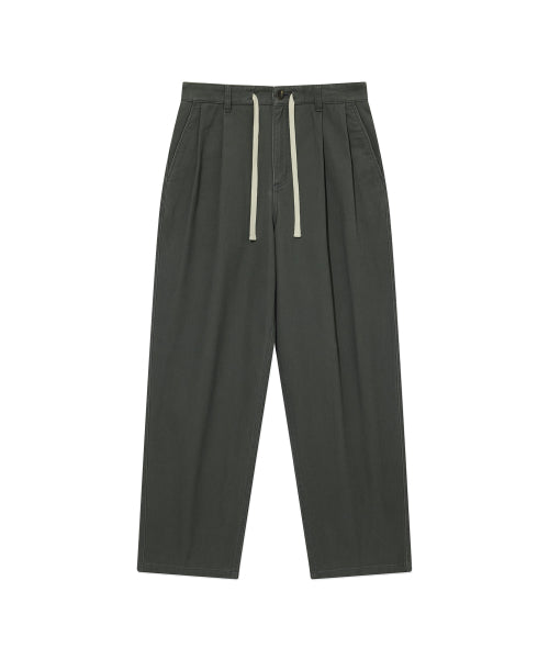 <easy pants> TWILL 2-TUCK STRING PANTS</easy>