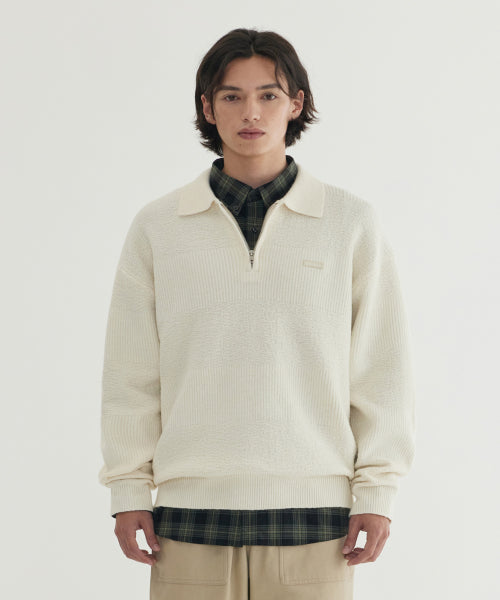 COLLAR HALF-ZIP KNIT