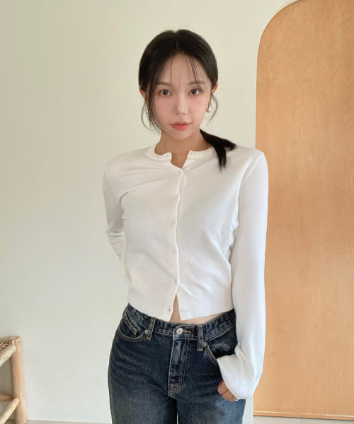 [Soft YAN] Round Neck Cardigan_SPCKF49W01