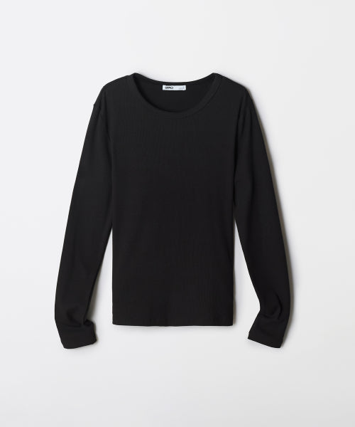 [Cotton Spandex] V-neck Round Neck Long-Sleeved T-Shirt_SPLWF49G02