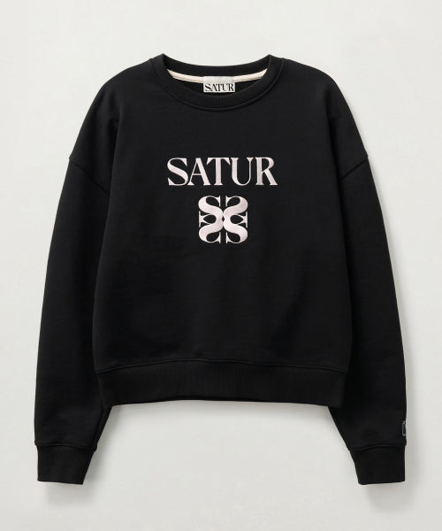 (W) Classic Logo Crop Sweatshirt Black Pink